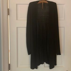 Eileen Fisher Black long lightweight sweater Size Large Linen/Nylon